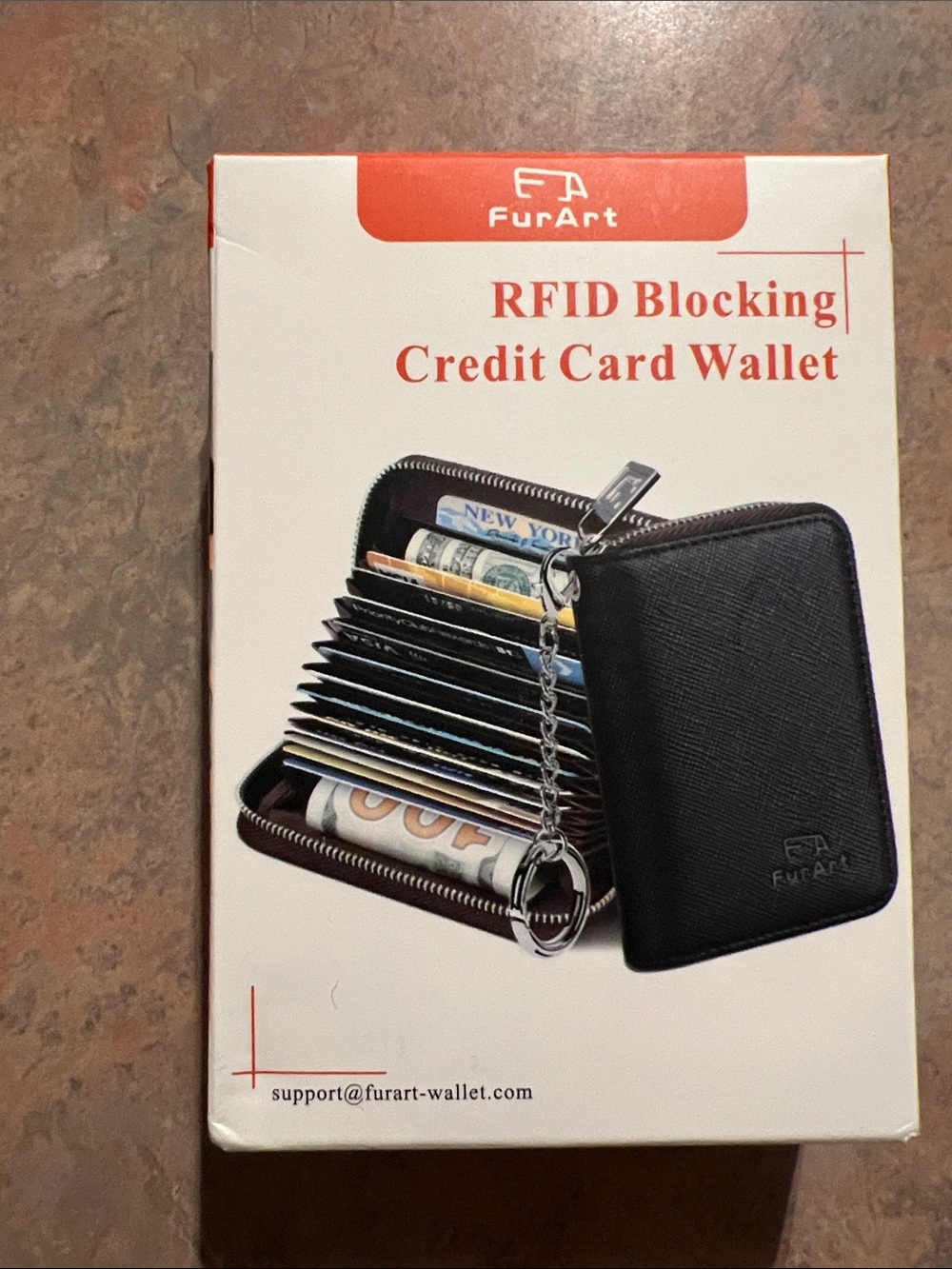 RFID Blocking Credit Card Wallet - Brown